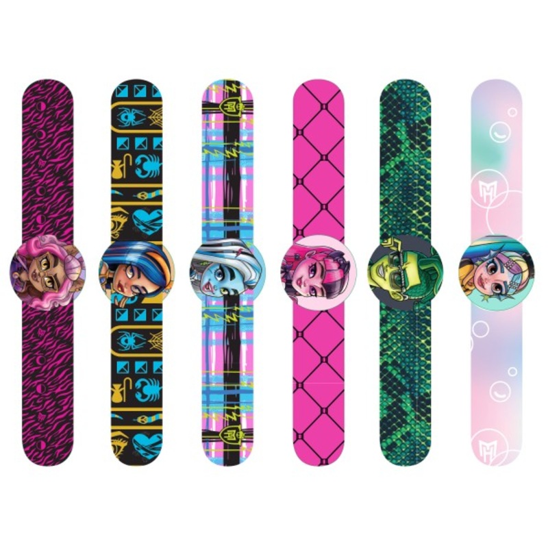 6 Monster High snap bracelets 22 x 3cm