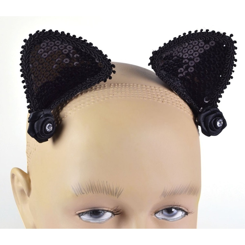 Black cats sequin ears
