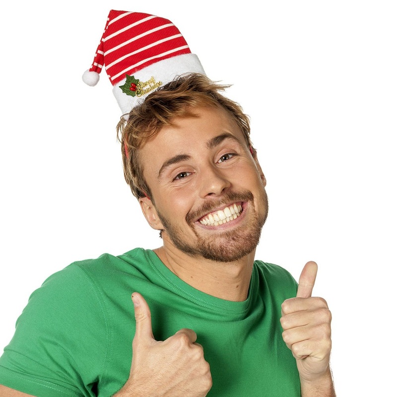 Chic striped Santa hat on a headband