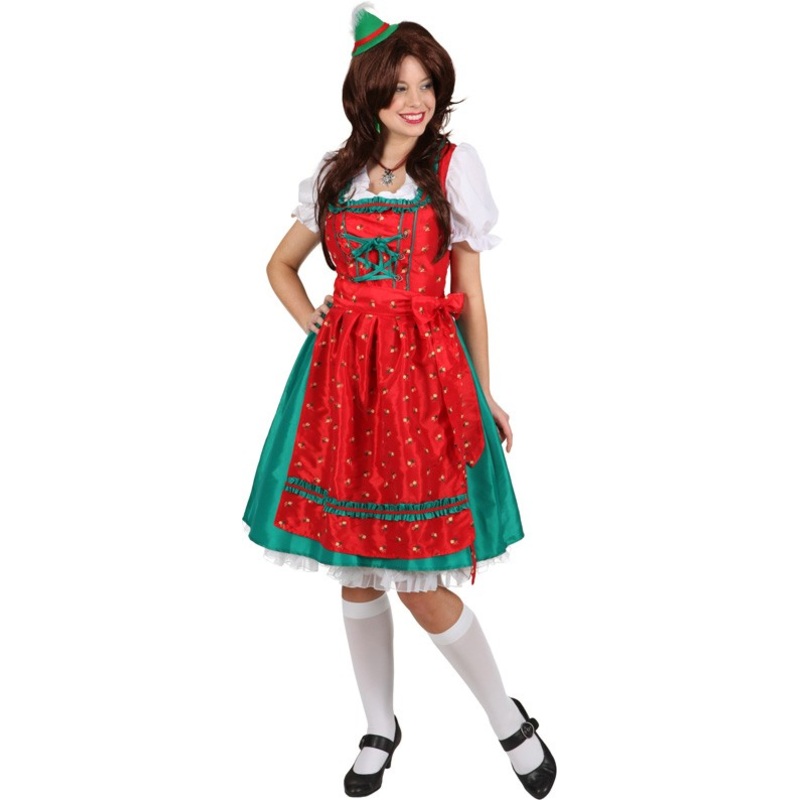 Christmas dirndl Sabrina in red-green 36