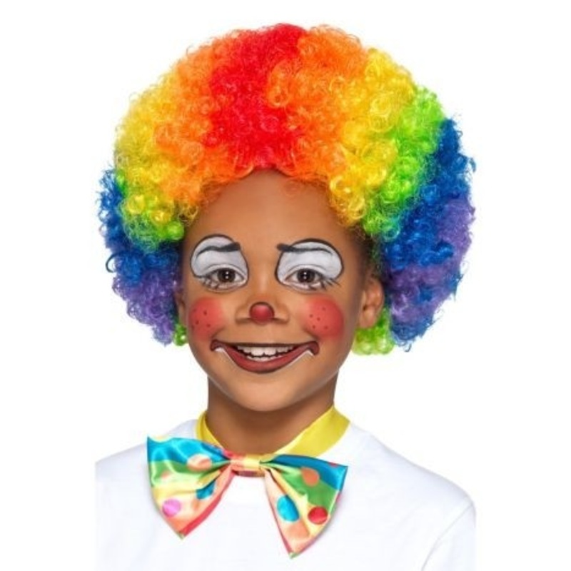 Colorful clown afro child wig
