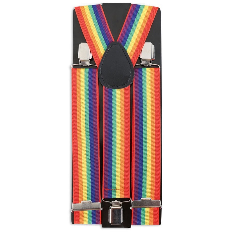 Colorful rainbow party suspenders
