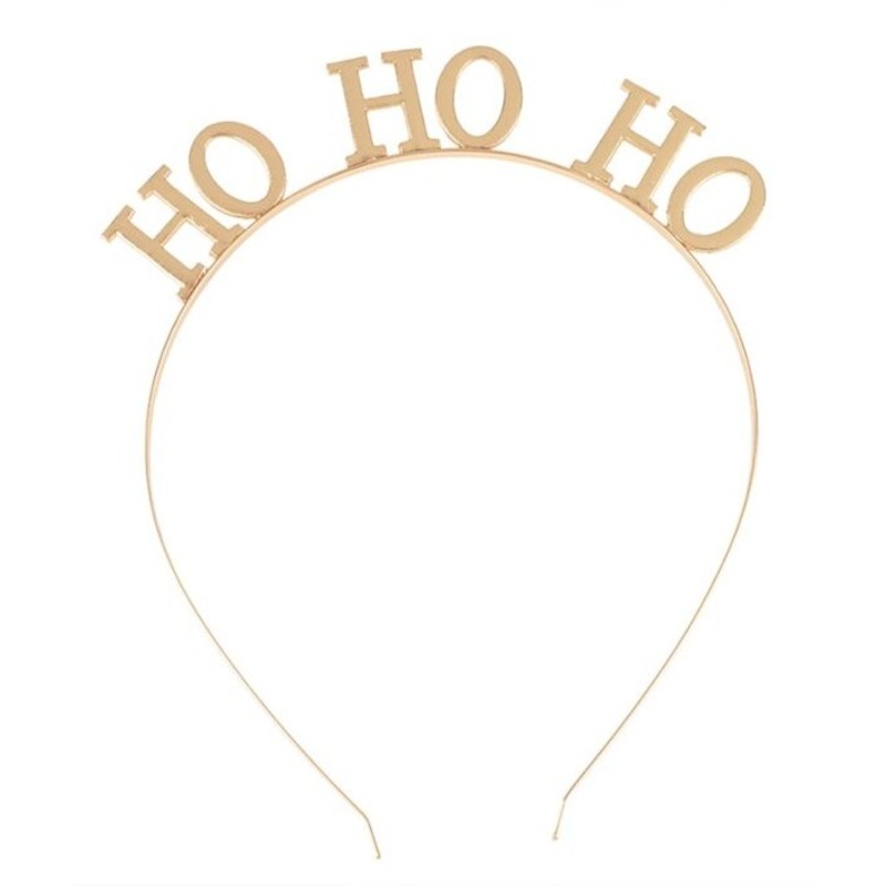Golden Christmas Ho Ho Ho headband