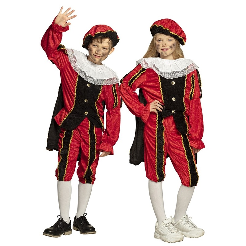 Noble Black Piet child costume red