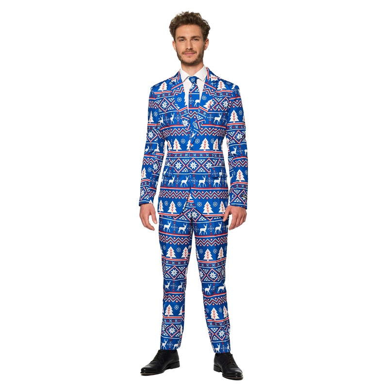 Suitmeister party suit Christmas Blue Nordic S