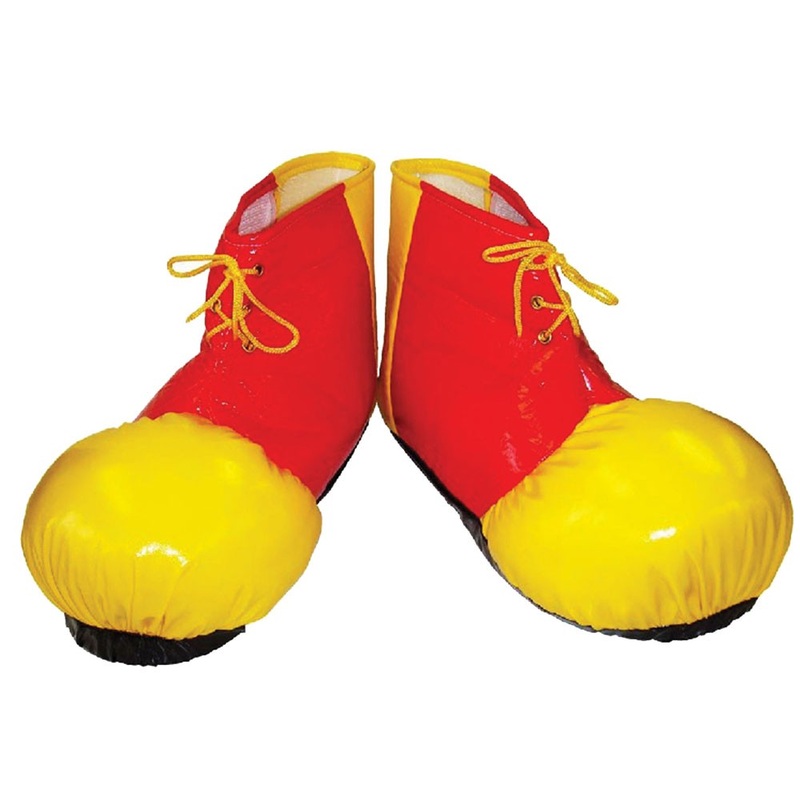 XXL clown shoe cover red-yellow