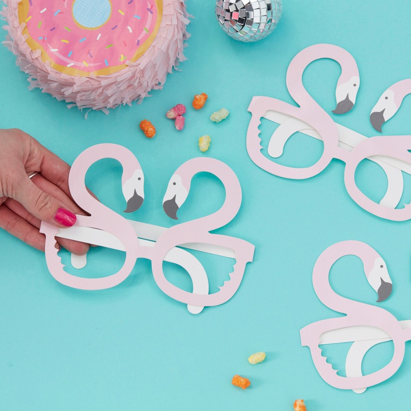 8 Flamingo Beach paper glasses