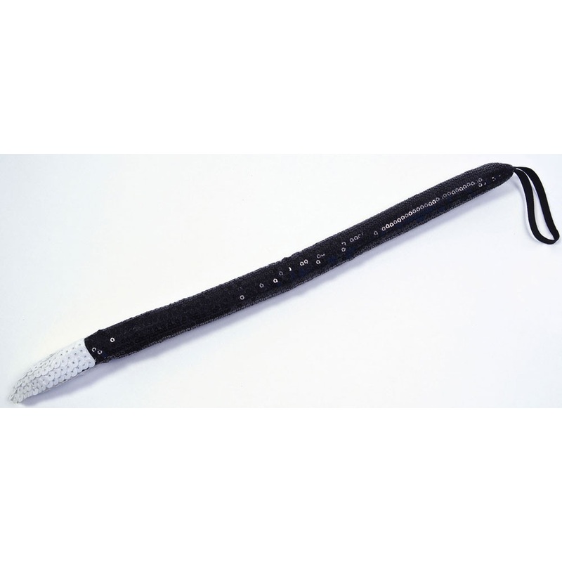 Black and white sequin animal tail
