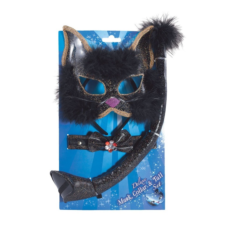 Black glitter cat costume accessories