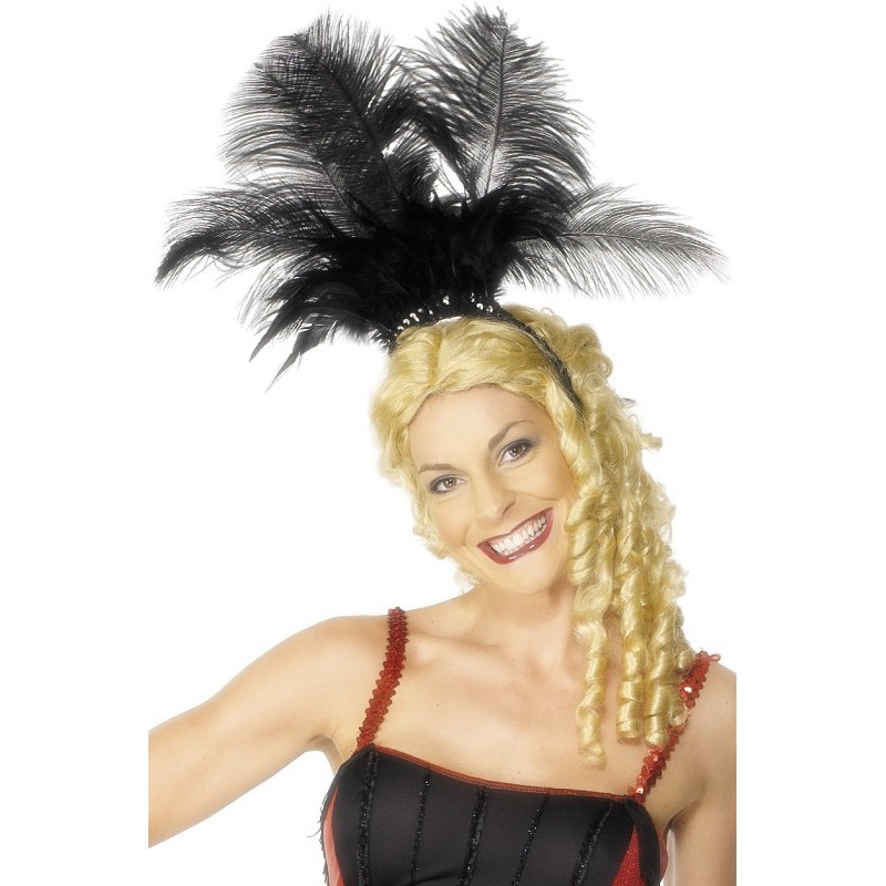 Black Kara Feather Headdress On Headband