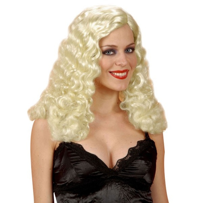 Curly showgirl wig blond for women