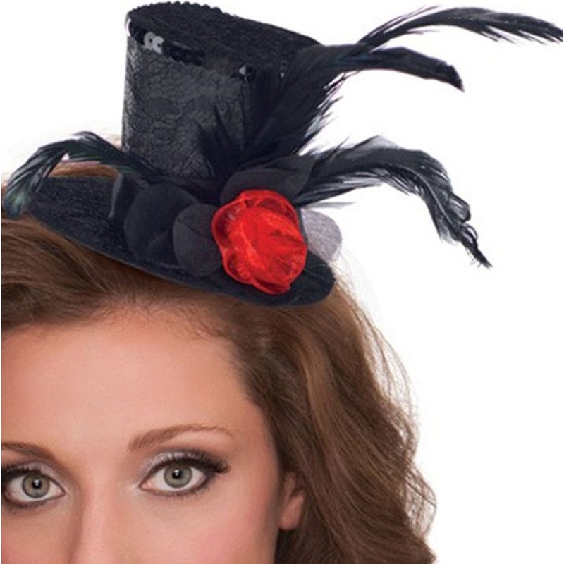 Elegant mini hat clip with rose