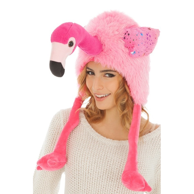 Fluffy flamingo hat