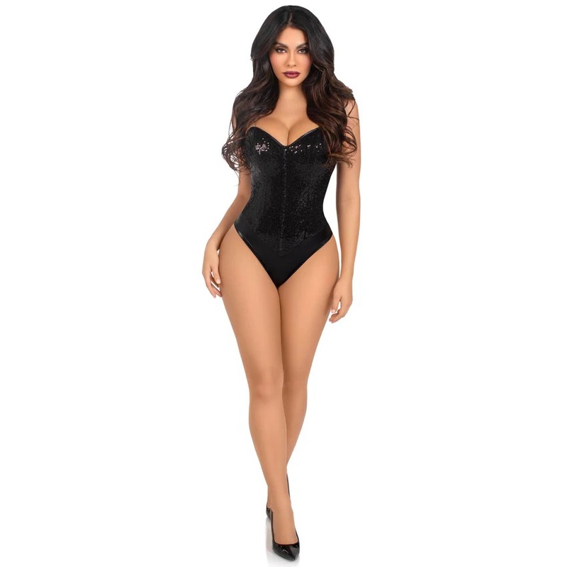 Glamorous Glitter Body Black S