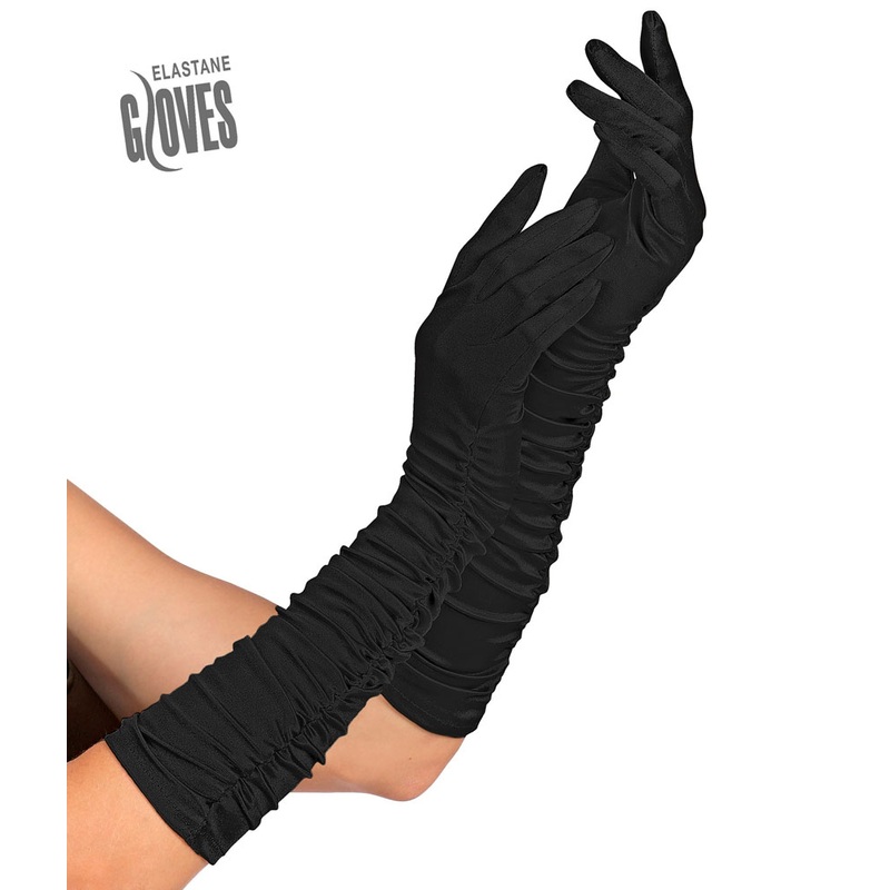 Glamorous pleated gloves black