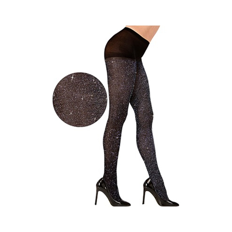 Glitter tights in black 40 DEN