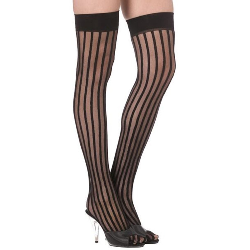 Halloween stockings hold-up black stripes