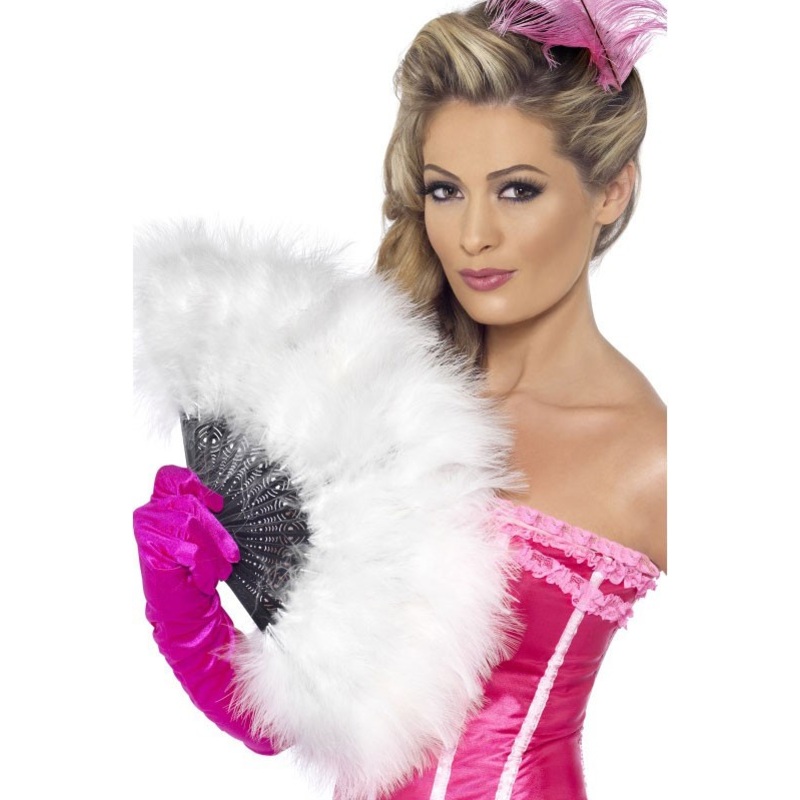 Marabou feather fan white