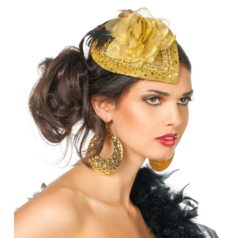 Noble flower fascinator gold