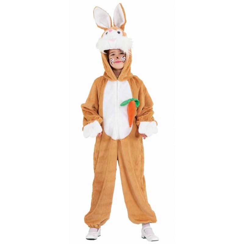 Plush rabbit brown and white children's costume