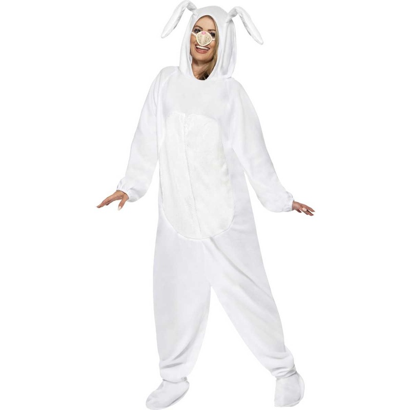 White full body rabbit costume with nose M
