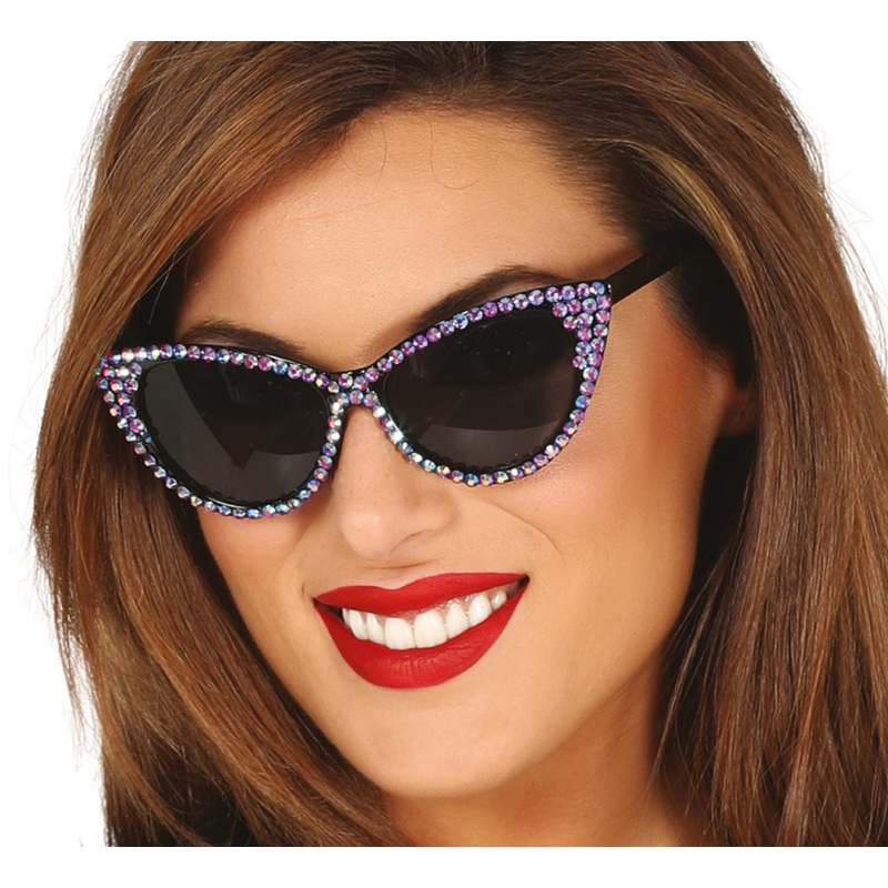 1950s glamor glasses in purple
