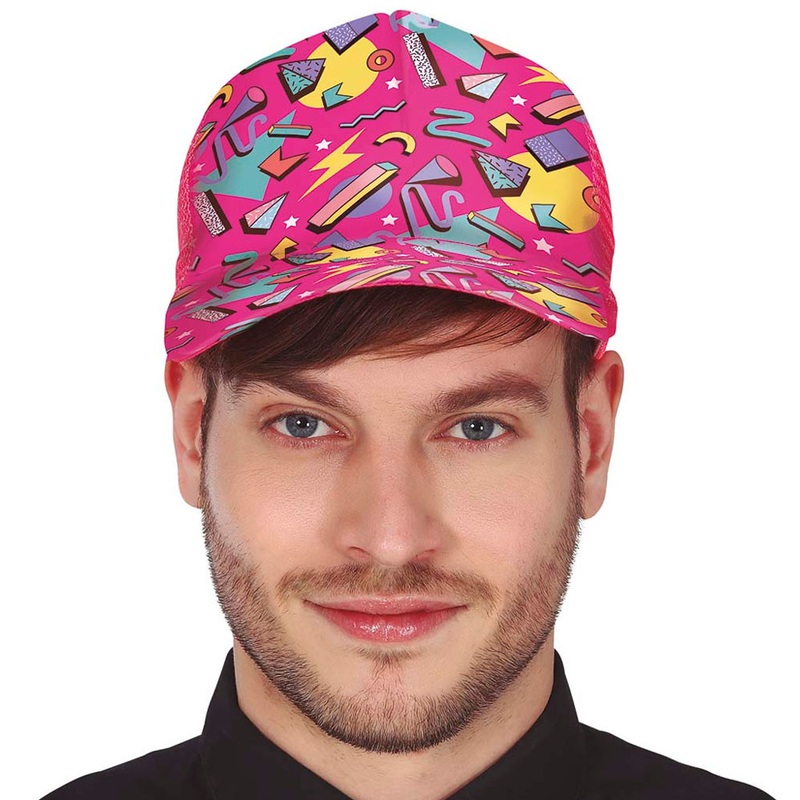 80s cap geometrical pink