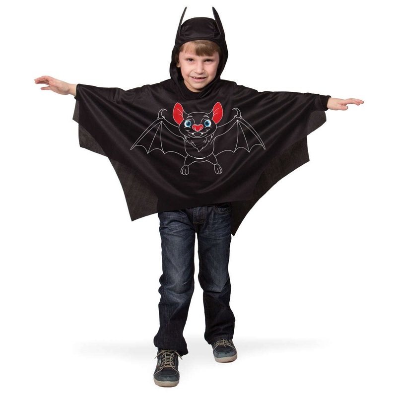 Bat poncho with a hood