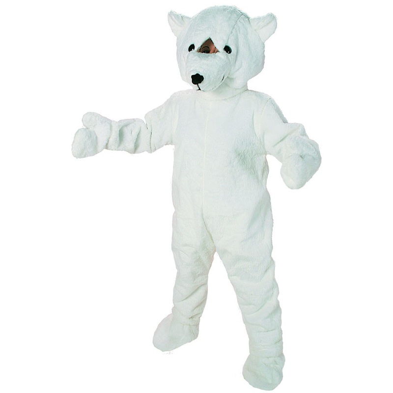 Big Head polar bear costume mascot unisex