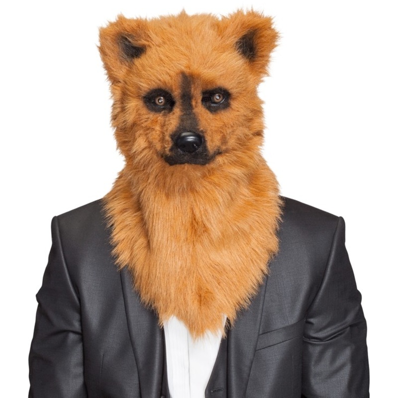 Brown posable bear mask