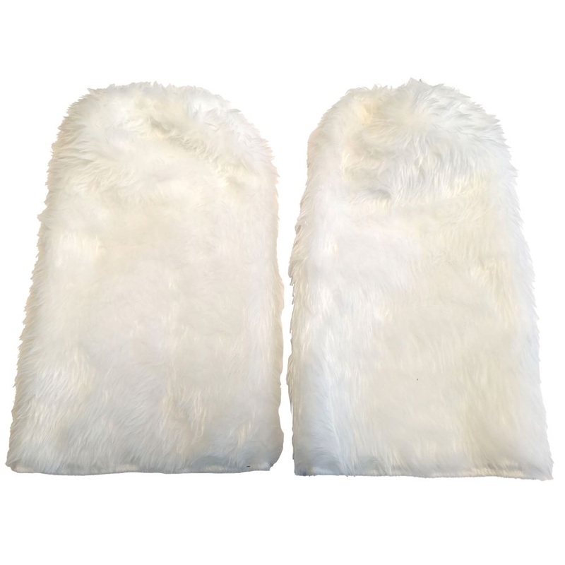 Plush cuffs in white