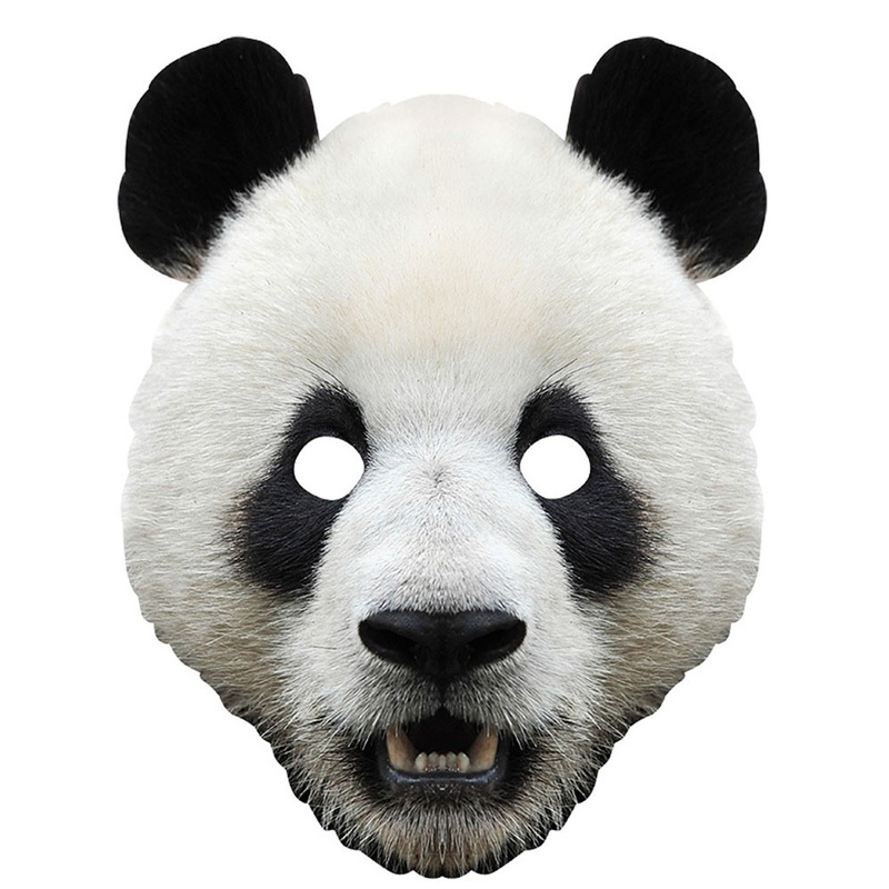 Realistic panda bear paper mask Jiao