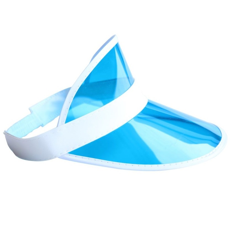 Sun visor cap blue and white