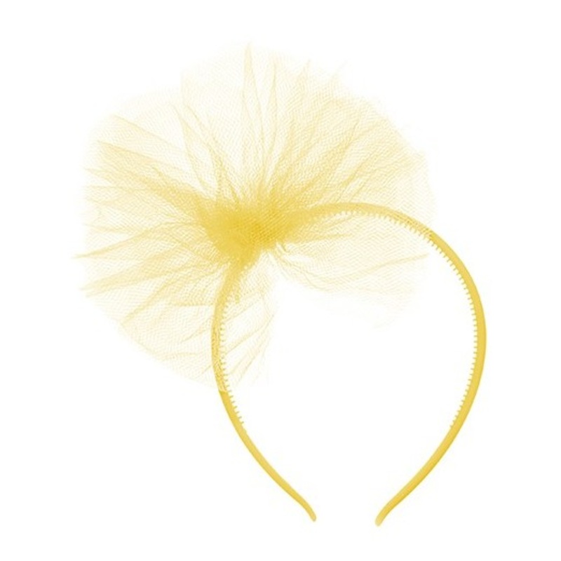 Yellow headband with tulle bow