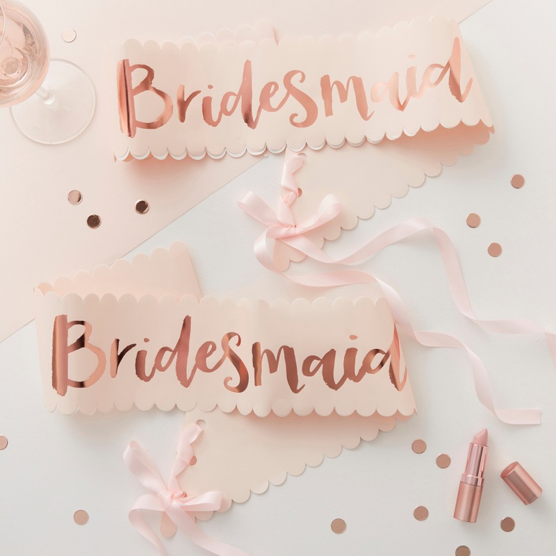 2 bridesmaid sashes