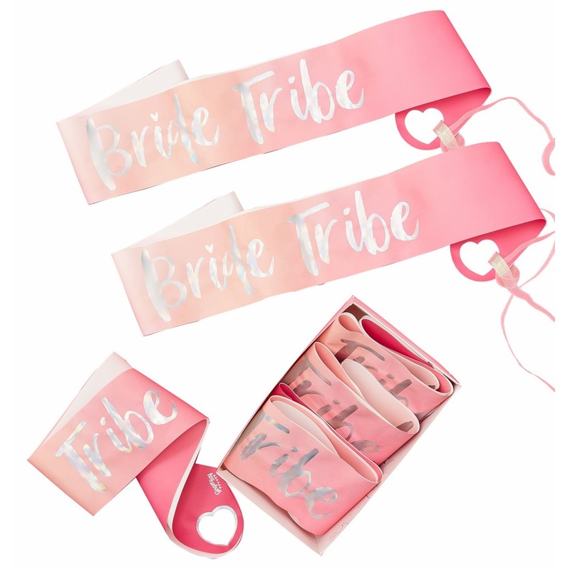 6 pink bridal shower sashes