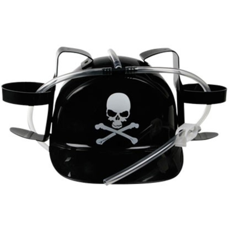 Black skull drinking helmet