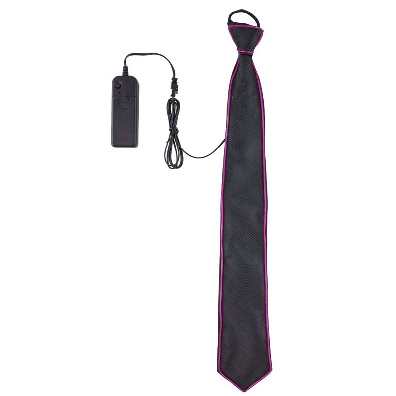 Black tie with light band in pink