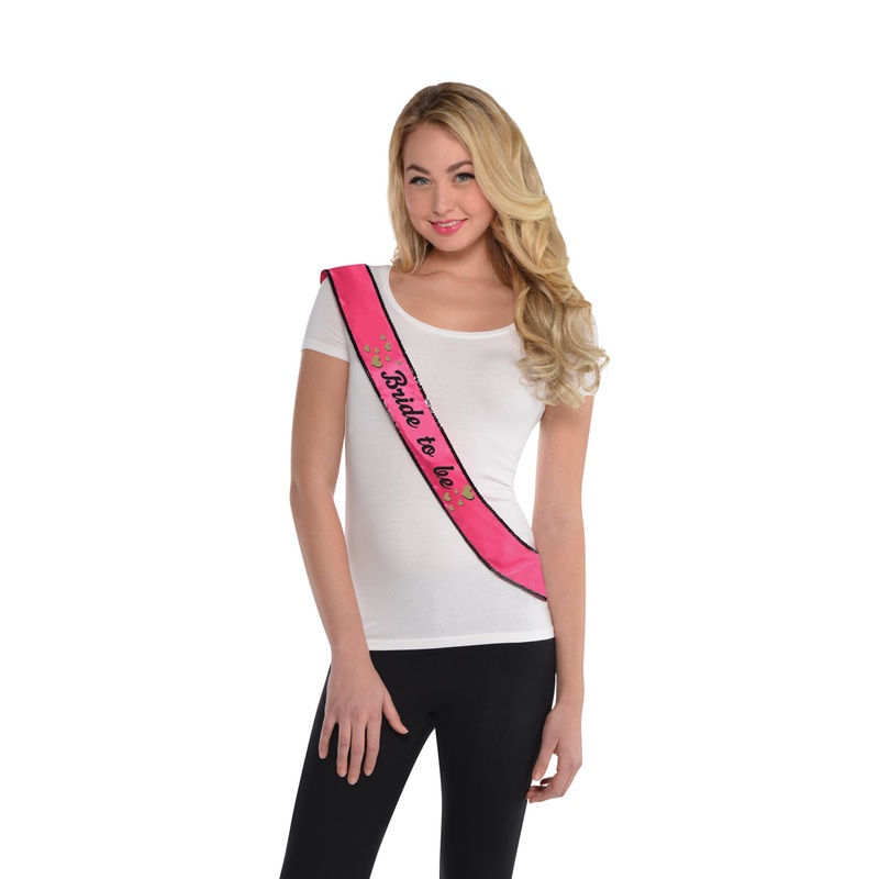 Bride To Be Clarissa Sash With Sequins Pink