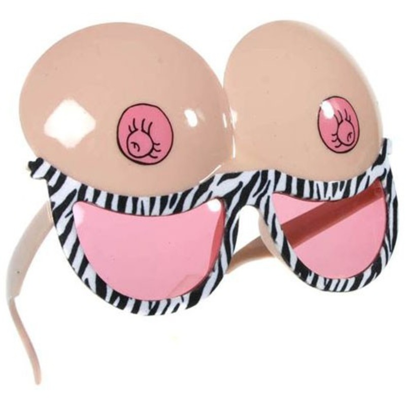 Crazy zebra party glasses with breasts