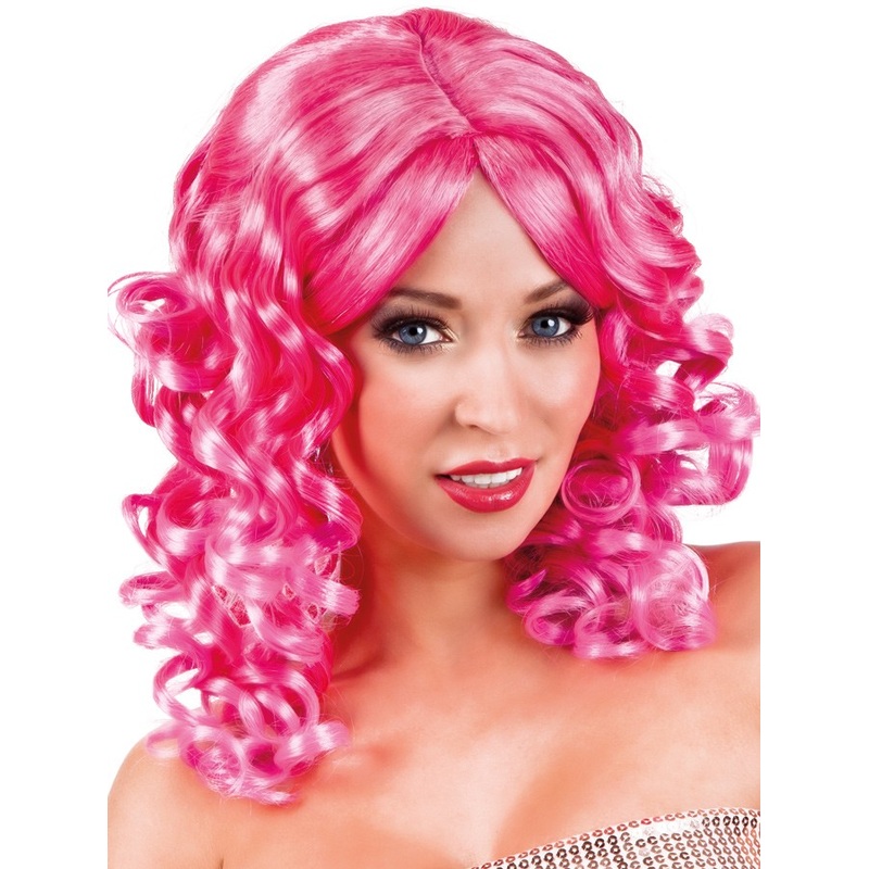 Curls magic ladies wig pink
