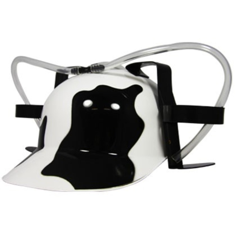 Drinking helmet with hose and bottle holder