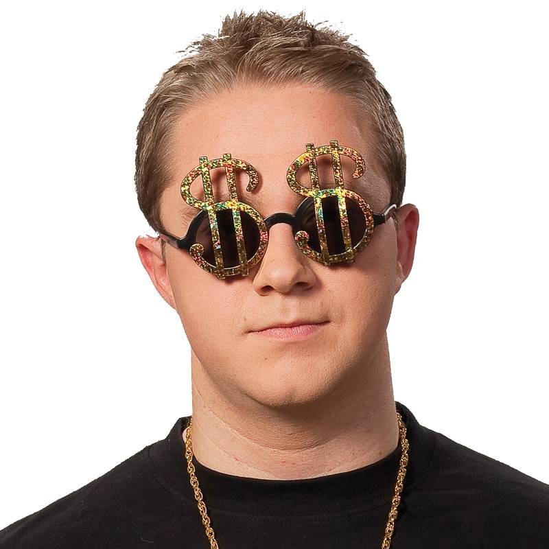 Glitter dollar glasses