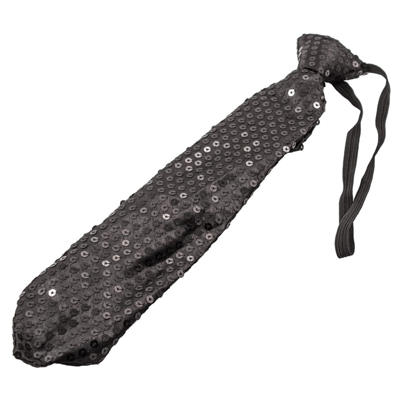 LED sequin tie black