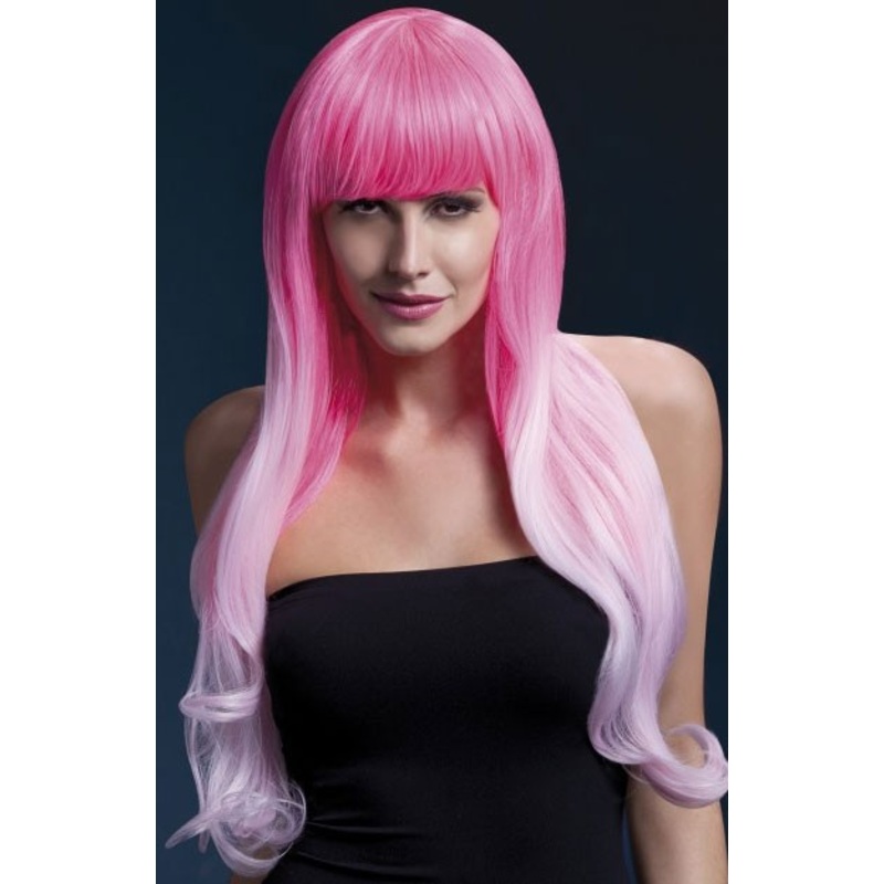 Pink glamor wig deluxe adjustable size