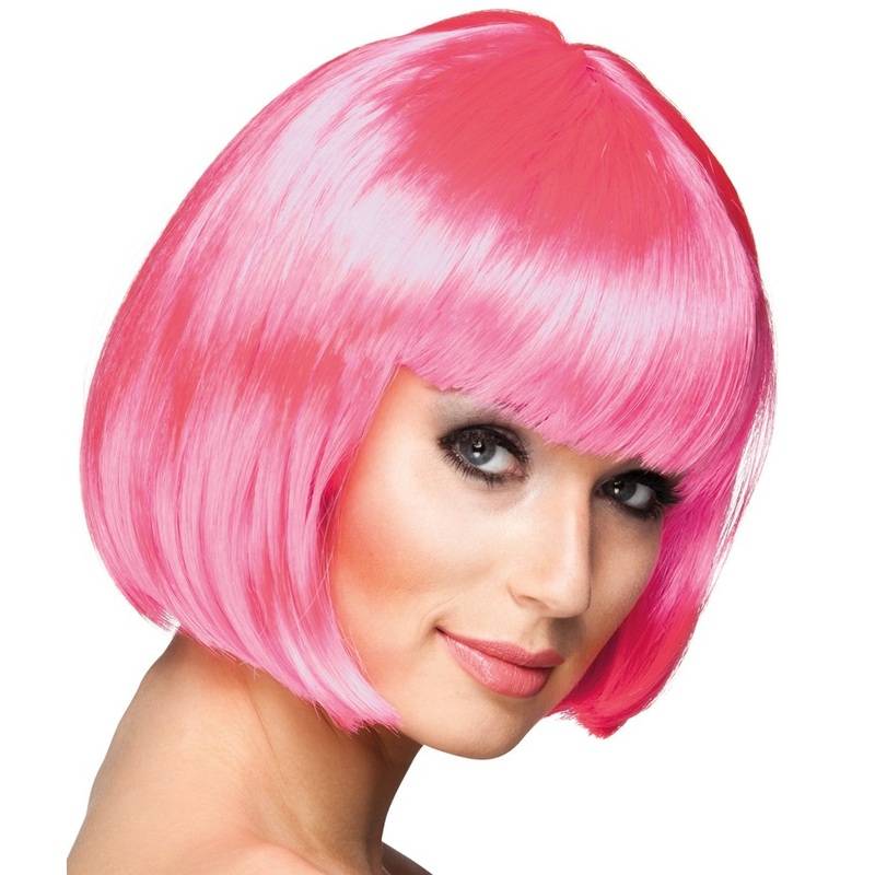 Pink women's bob wig