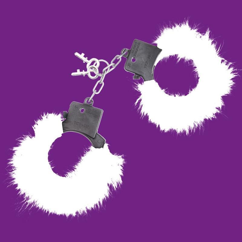 Plush handcuffs white