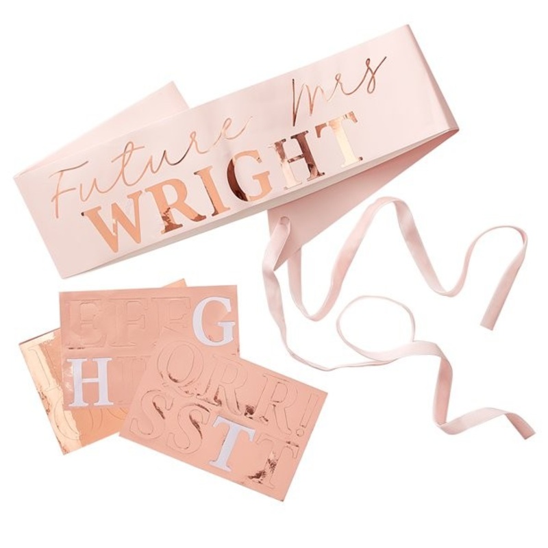 Rose gold JGA sashes customizable 9.5 x 75cm