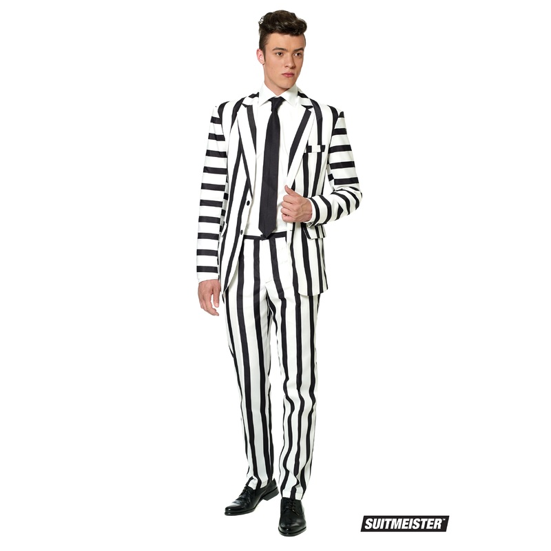 Suitmeister party suit Striped Black White 46