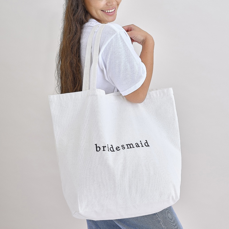 White Bridesmaid Tote Bag 55 x 71cm
